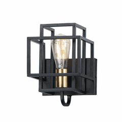 Maxim Liner 1-LT Wall Sconce - Black / Satin Brass - 10241BKSBR