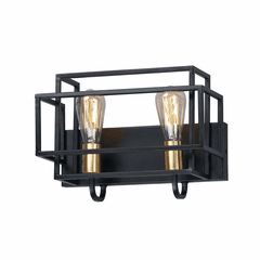 Maxim Liner 2-LT Bath Vanity Light - Black / Satin Brass - 10242BKSBR