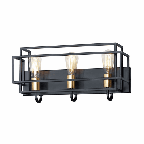 Maxim Liner 3-LT Bath Vanity Light - Black / Satin Brass - 10243BKSBR