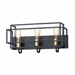 Maxim Liner 3-LT Bath Vanity Light - Black / Satin Brass - 10243BKSBR