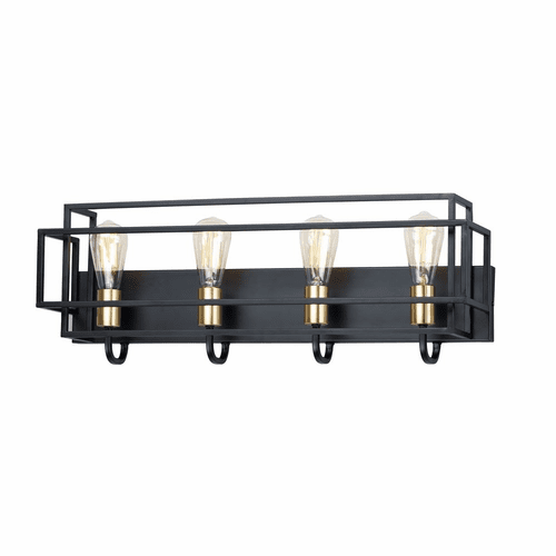 Maxim Liner 4-LT Bath Vanity Light - Black / Satin Brass - 10244BKSBR
