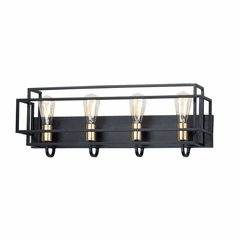 Maxim Liner 4-LT Bath Vanity Light - Black / Satin Brass - 10244BKSBR