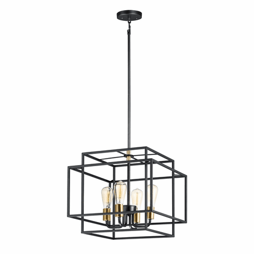 Maxim Liner 4-LT Pendant - Black / Satin Brass - 10247BKSBR