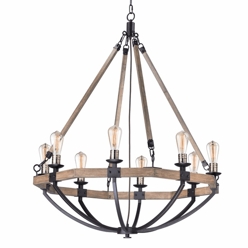 Maxim Lodge 8-LT Chandelier - Weathered Oak / Bronze - 20338WOBZ