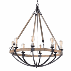 Maxim Lodge 8-LT Chandelier - Weathered Oak / Bronze - 20338WOBZ