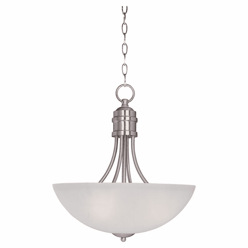 Maxim Logan 3-LT Inverted Bowl Pendant - Satin Nickel - 10044FTSN