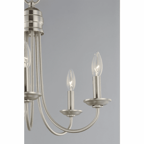 Maxim Logan 5-Light Candle Chandelier - Satin Nickel - 10345SN