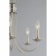 Maxim Logan 5-Light Candle Chandelier - Satin Nickel - 10345SN
