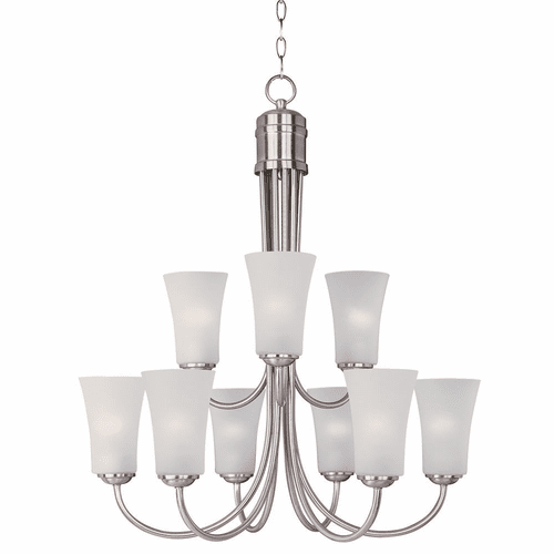 Maxim Logan 9-LT Multi-Tier Chandelier - Satin Nickel - 10046FTSN