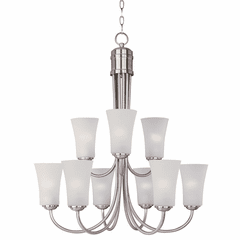Maxim Logan 9-LT Multi-Tier Chandelier - Satin Nickel - 10046FTSN