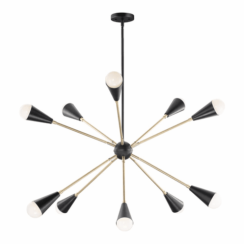 Maxim Lovell 10-Light Pendant - Black / Satin Brass - 11268BKSBR