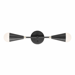 Maxim Lovell 2-Light Wall Sconce - Black / Satin Brass - 11262BKSBR Maxim Lovell 2-Light Wall Sconce - Black / Satin Brass - 11262BKSBR
