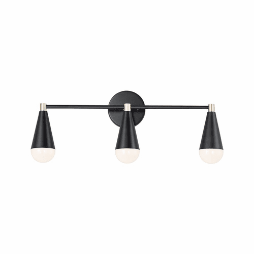 Maxim Lovell 3-Light Bath Vanity with Bulbs - Black / Satin Brass - 11263BKSBR/BUL