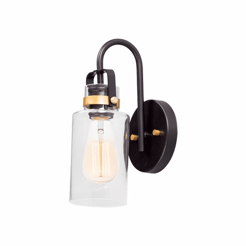 Maxim Magnolia 1-LT Wall Sconce - Bronze / Gold - 30170CLBZGLD