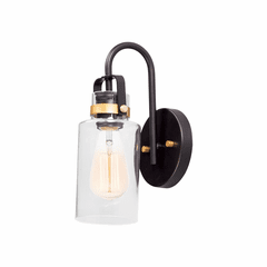 Maxim Magnolia 1-LT Wall Sconce - Bronze / Gold - 30170CLBZGLD