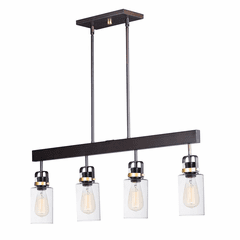 Maxim Magnolia 4-LT Linear Pendant - Bronze / Gold - 30176CLBZGLD