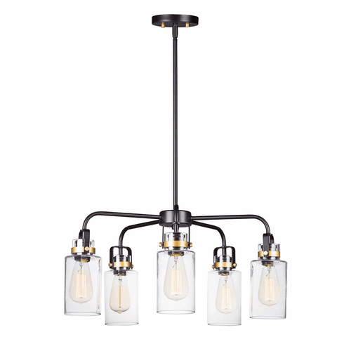 Maxim Magnolia 5-LT Pendant - Bronze / Gold - 30175CLBZGLD