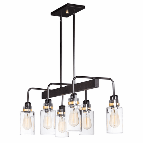 Maxim Magnolia 6-LT Linear Pendant - Bronze / Gold - 30177CLBZGLD