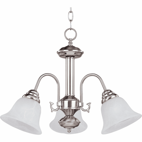 Maxim Malaga 3-LT Mini Chandelier - Satin Nickel - 2697MRSN