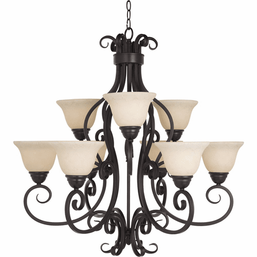 Maxim Manor 9-LT Multi-Tier Chandelier - Oil Rubbed Bronze - 12207FIOI