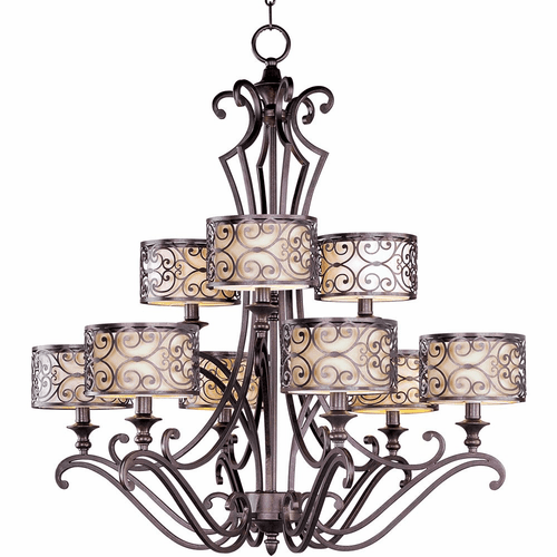 Maxim Mondrian 9-LT Multi-Tier Chandelier - Umber Bronze - 21156WHUB