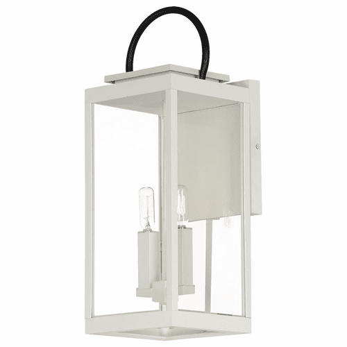 Maxim Nassau Vivex 1-Light Large Outdoor Wall Lantern - White/Black - 40316CLWTBK