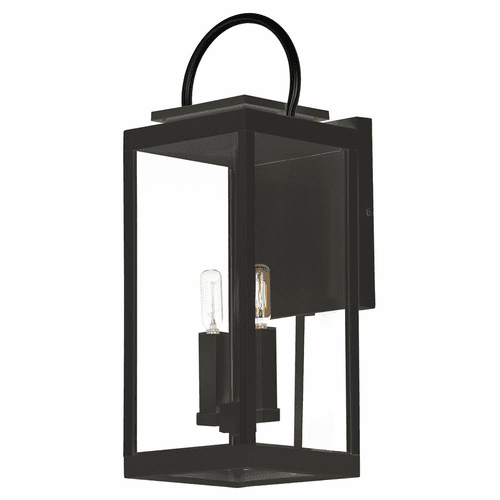 Maxim Nassau Vivex Large Outdoor Wall Lantern - Black - 40316CLBK