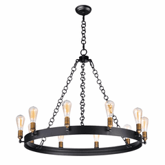 Maxim Noble 10-LT Chandelier - Black / Natural Aged Brass - 26275BKNAB