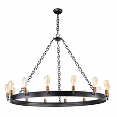 Maxim Noble 14-LT Chandelier - Black / Natural Aged Brass - 26276BKNAB