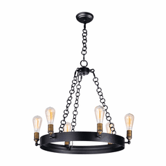 Maxim Noble 6-LT Chandelier - Black / Natural Aged Brass - 26273BKNAB