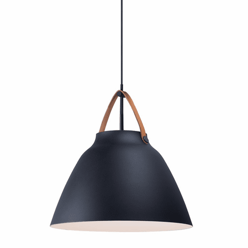 Maxim Nordic 1-LT Pendant - Tan Leather / Black - 11358TNBK