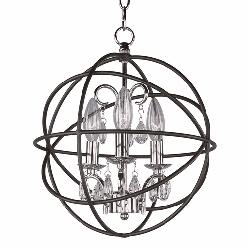 Maxim Orbit 3-LT Pendant - Anthracite / Polished Nickel - 25140ARPN