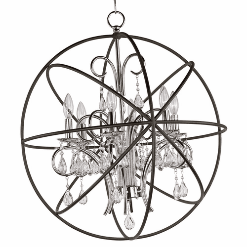 Maxim Orbit 6-LT Pendant - Anthracite / Polished Nickel - 25144ARPN