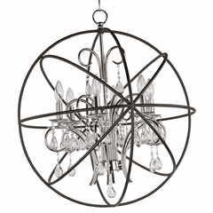 Maxim Orbit 6-LT Pendant - Anthracite / Polished Nickel - 25144ARPN