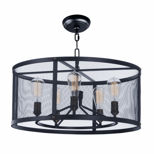 Maxim Palladium 5-LT Chandelier - Black / Natural Aged Brass - 20115BKNAB