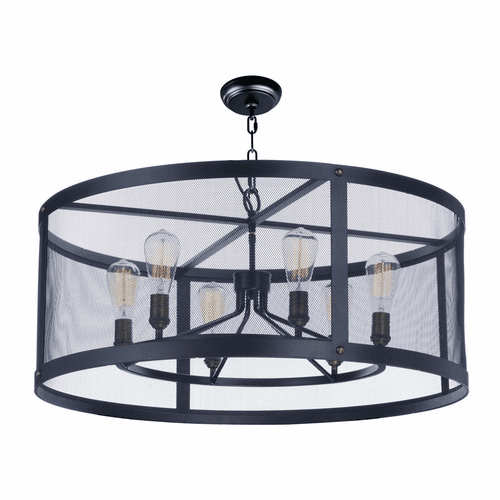 Maxim Palladium 6-LT Chandelier - Black / Natural Aged Brass - 20114BKNAB