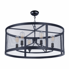 Maxim Palladium 6-LT Chandelier - Black / Natural Aged Brass - 20114BKNAB