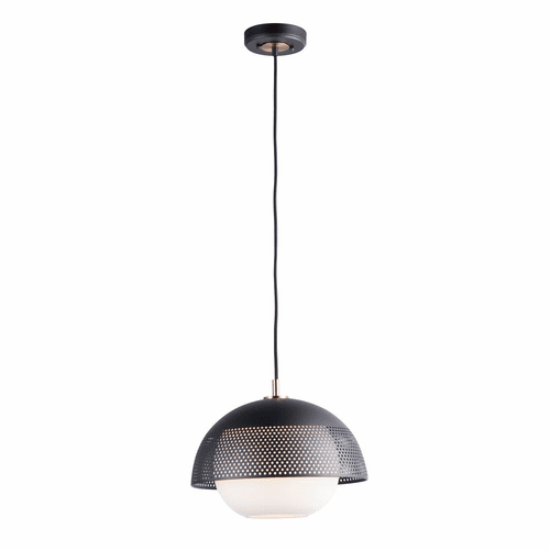 Maxim Perf 1-LT Pendant - Black / Satin Brass - 10082WTBKSBR