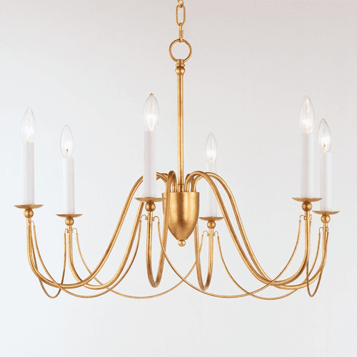 Maxim Plumette 6-Light Chandelier - Gold Leaf - 12166GL