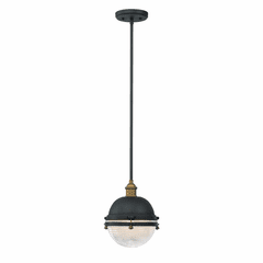 Maxim Portside 1-LT Outdoor Pendant - Oil Rubbed Bronze/Antique Brass - 10184OIAB