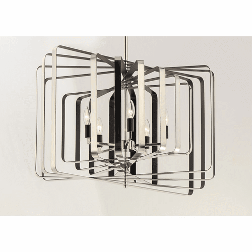 Maxim Radial 5-Light Pendant - Polished Nickel / Black - 28677PNBK
