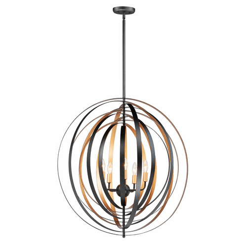 Maxim Radial 5-LT Pendant - Black / Gold - 28675BKGLD