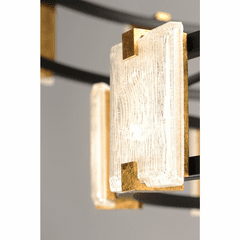Maxim Radiant 20-Light LED Chandelier - Black / Gold Leaf - 39538CYBKGL