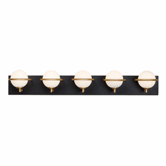 Maxim Revolve 5-LT LED Bath Vanity Light - Black / Gold - 21605SWBKGLD
