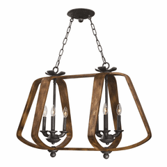 Maxim Road House 6-LT Linear Chandelier - Barn Wood / Iron Ore - 20927BWIO