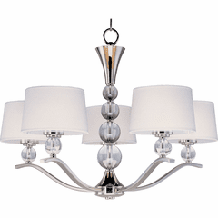 Maxim Rondo 5-LT Single-Tier Chandelier - Polished Nickel - 12755WTPN