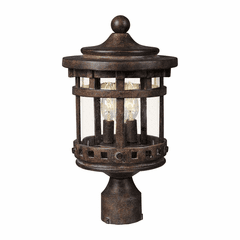 Maxim Santa Barbara Cast 3-LT Outdoor Pole/Post Lantern - Sienna - 3137CDSE Maxim Santa Barbara Cast 3-LT Outdoor Pole/Post Lantern - Sienna - 3137CDSE