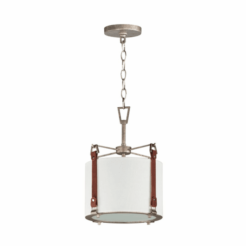 Maxim Sausalito 1-Light Medium Pendant - Weathered Zinc/Brown Suede - 16133FTWZBSD
