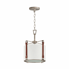 Maxim Sausalito 1-Light Medium Pendant - Weathered Zinc/Brown Suede - 16133FTWZBSD