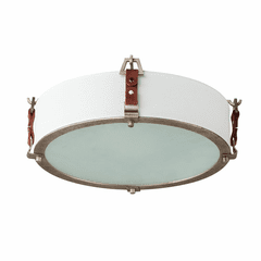 Maxim Sausalito 3-Light Flush Mount - Weathered Zinc/Brown Suede - 16130FTWZBSD
